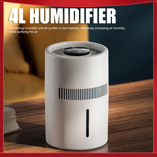 Air Purifier and Humidifier 2 in 1 5W 4L Water Tank Quiet Humidifier Desktop Air Purifier for Office Bedroom Nursery