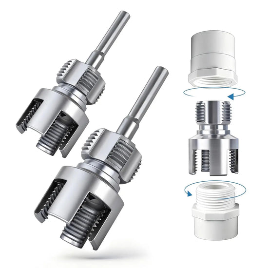 2PCS Integrated Internal & External Pipe Threading Tool, 1/2" & 3/4" PVC Pipe Threader Kit,Pipe Threading Tool for PVC Pipes