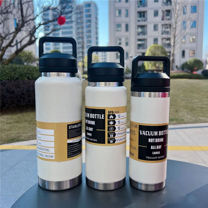 800ml,1100ml Large Capacity Water Bottle Stainless Steel Thermos Vacuum Insulated Flask Bottle Leakproof Sports Portable Tumbler