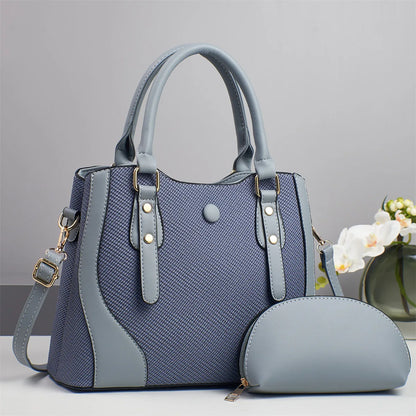2pcs/set Vintage Women Handbag Composite Bags Multifunctional High Quality PU Leather Tote Ladies Shoulder Crossbody Bag