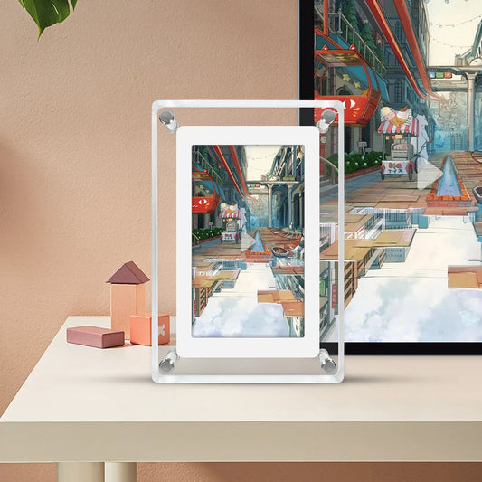 Acrylic Digital Photo Frame 5 Inch 1200mAh Vertical Display IPS Screen