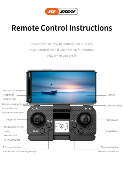 Xiaomi Mijia S13 Drone 8K Professional Dual Camera GPS FPV Brushless Motor Optical Flow Hovering Foldable Quadcopter.