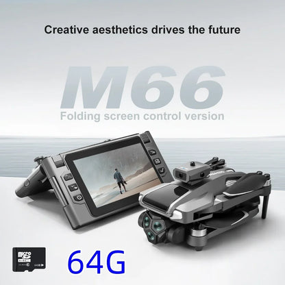 2025 New M66 Drone 4K HD Aerial Photography Camera Drone with Screen Omnidirectional Obstacle Avoidance Drone RC