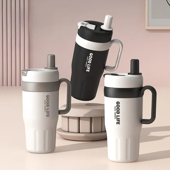 304 Stainless Steel Insulated Water Bottle 620/720ml Car Ice Cup Thermos Straw Cup Coffee Tumbler Cold and Hot Vacuumm Cup