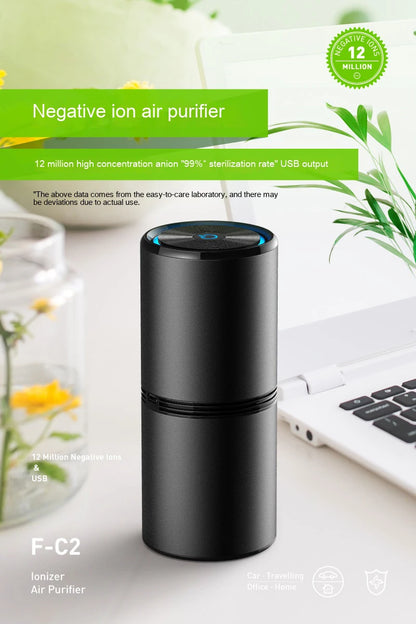 Zai Xiao Car Air Purifier Negative Ion Generator Low Noise Air Cleaner Deodorizer Smoke Odor Remover Vehicle Air Purifier