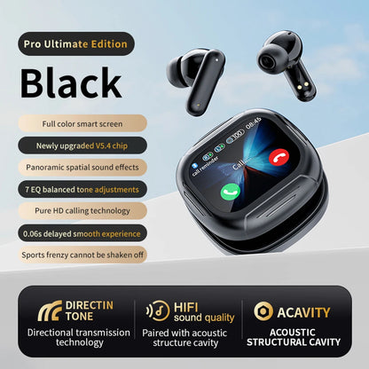 LX-60 Full Touch Screen Headphones ANC Bluetooth 5.4 Noise Cancelling Earphones HiFi Stereo Wireless In-Ear ENC Earbuds With Mic