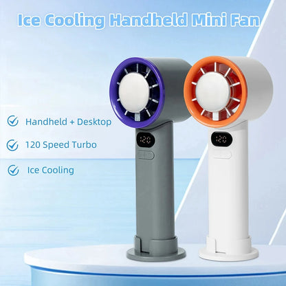 Xiaomi 3000mah Handheld Mini Fan Electric Hand Fans Ice Compress High-Speed Cooling USBRechargeable Portable LED Digital Display