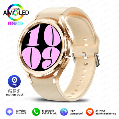 2025 New Watch 6 Classic Smartwatch Men GPS Sports Amoled Screen Heart Rate Waterproof Bluetooth Call Music Smart Watch Women
