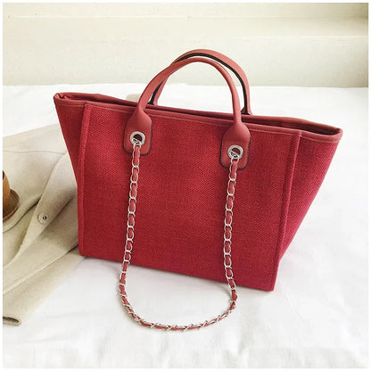 Fashion Make Up Designer Big Women's New Korean Fashion Casual Large Capacity Shoulder Crossbody Chain Tote Bag