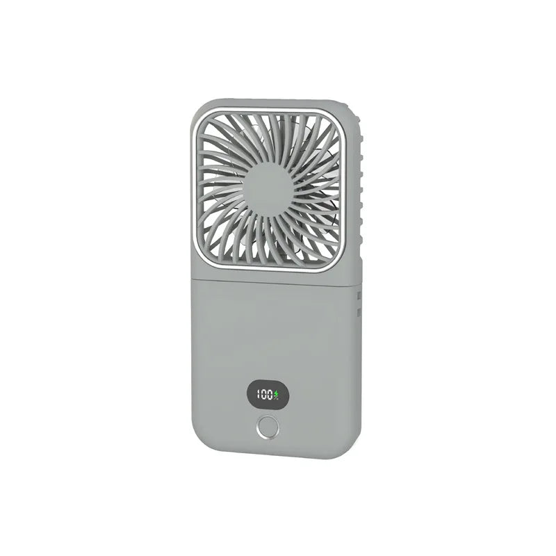Portable Folding Electric Fan 3-in-1 Mini Handheld Cooling Fan Handheld with Power Bank Makeup Mirror Student Small Fan Outdoor