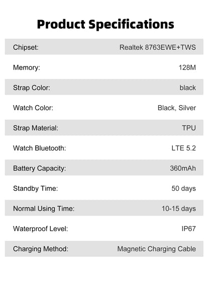 2025 New Smart Watch TWS 2-in-1 Wireless Headphone Music Call Men SmartWatch Health Monitoring Waterproof Sports Watch