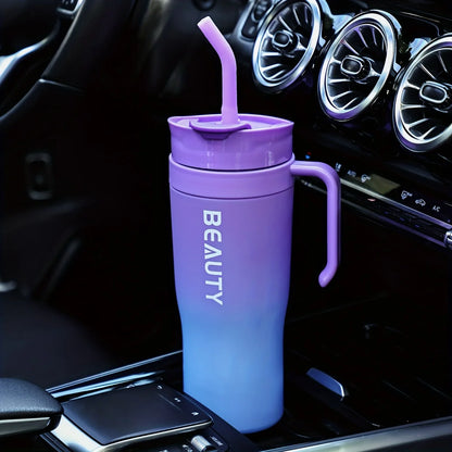 Large 40.58 Oz PC Plastic Insulated Cup with Straw - Lightweight, BPA Free