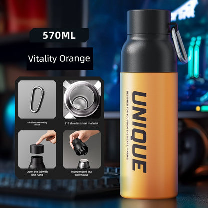 Vacuum Cup 2024 New Arrival Tea Water Separation Good-looking Tea Cup Men's Outdoor Tea Portable Quickly Open Stainless Steel Water Cup