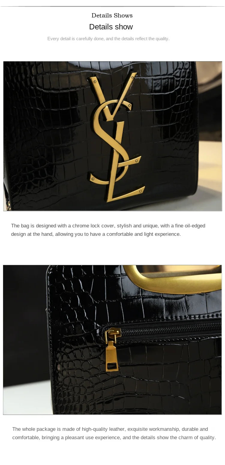 High-grade light luxury handbag New Autumn and Winter fashion Tote bag women's crocodile print single shoulder crossbodybag
