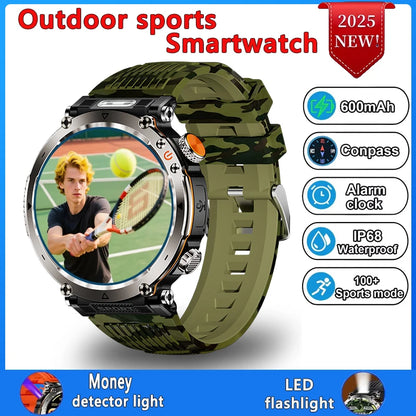 Smart Watch HT30 Bluetooth Call Men Outdoor Sports Fitness Compass Heart Rate Health Monitoring 600mAh Large Battery Smartwatch