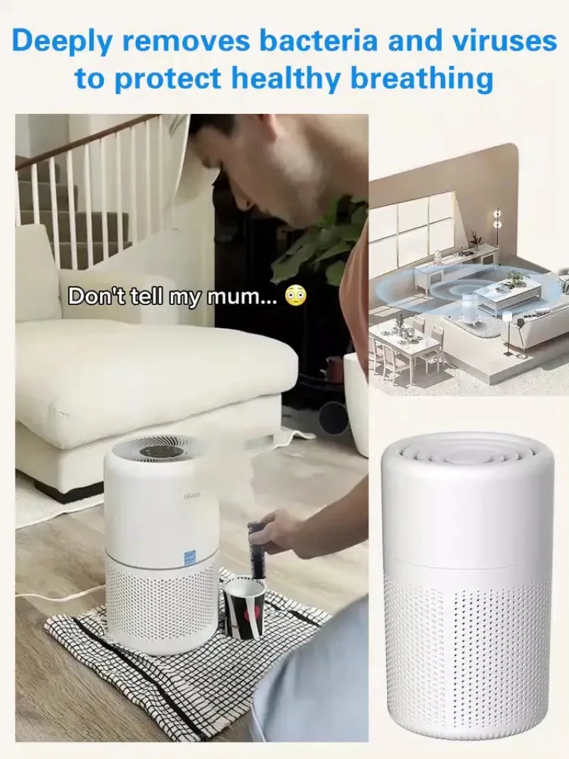 Air Purifiers Home Remove Smoke Odor Formaldehy Air Cleaner HEPA Filter PM 2.5 Air Freshener for Car Bedroom Small Air Purifier