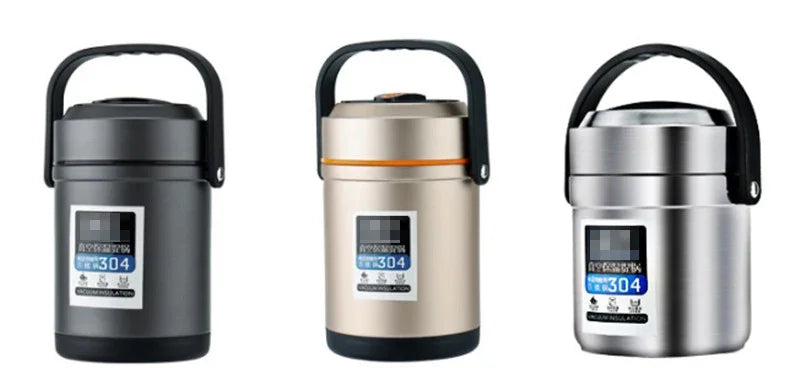 304 Thermal insulation Thermos Food Container Lunch Box Stainless Steel School Bento Box Storage Portable rice box Dinnerware