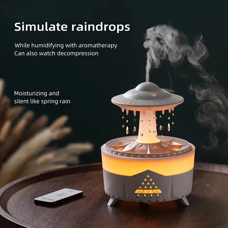 Rain Cloud Night Light Humidifier With Raining Water Drop Sound And 7 Color Led Light Essential Oil Diffuser Aromatherapy