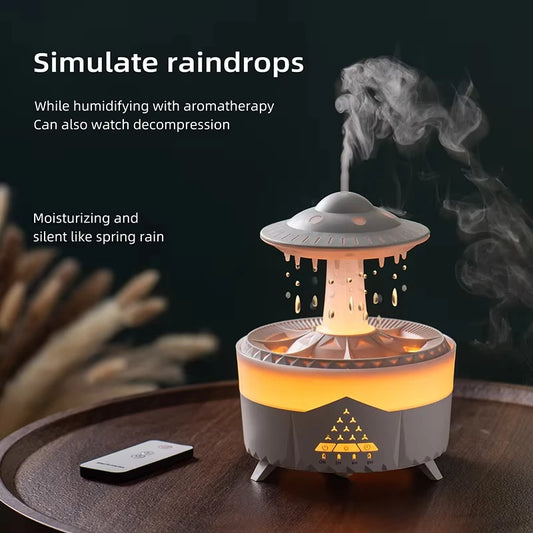 Rain Cloud Night Light Humidifier With Raining Water Drop Sound And 7 Color Led Light Essential Oil Diffuser Aromatherapy