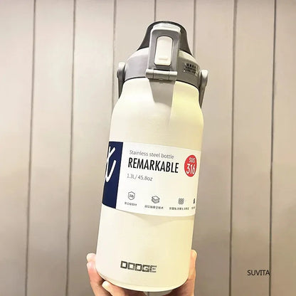 DODGE 1300/1700ML Stainless Steel Tumbler Thermos Bottle Portable Vacuum Flasks Outdoor Sports Water Cup Car Insulated Flask