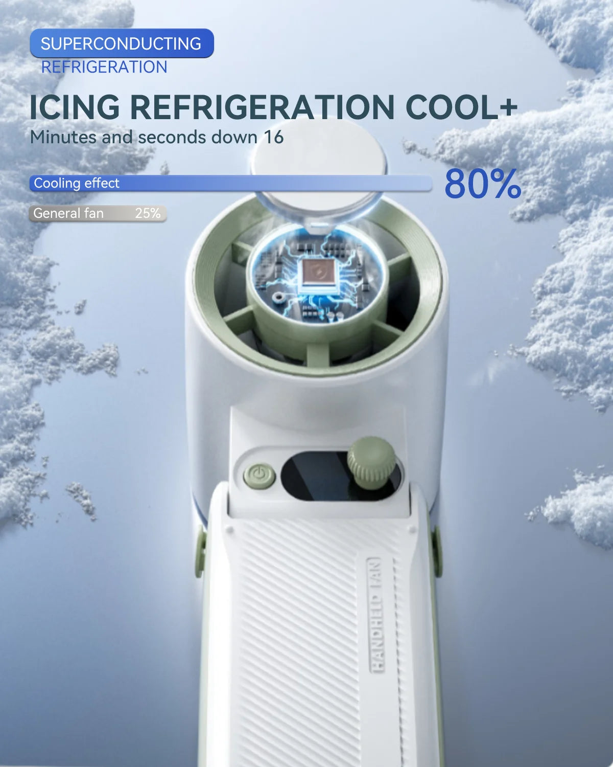 Portable Mini Refrigeration Handheld Fan 199 Speed Stylish Manual Adjustable fan USB rechargeable fan