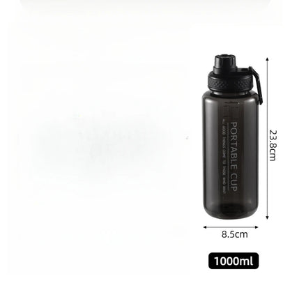 1000ml Sports Water Bottle Portable Leakproof Large Capacity Travel Kettle Lightweight Plastic Water Jugs Creative Space Cup