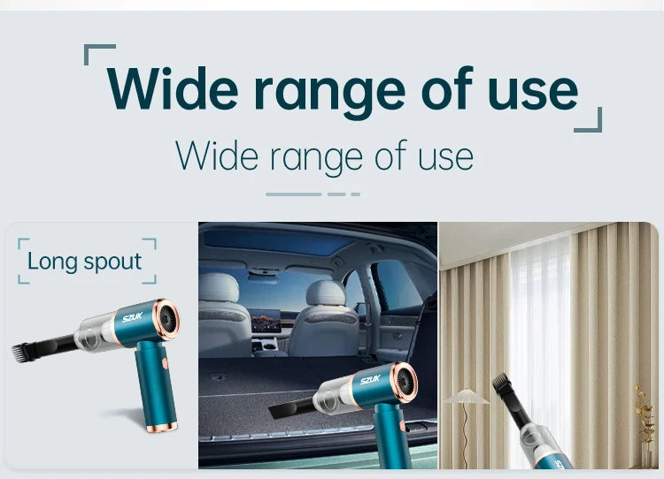 SZUK Car Vacuum Cleaner Strong Suction Wireless Portable Cleaning Machine Handheld Mini Vacuum Cleaner for Car Home and Keyboard