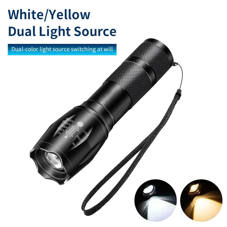 LED Aluminum Flashlight Outdoor Adventure Sports Emergency Flashlight Premium Black Color Changeable Light Compact and Portable