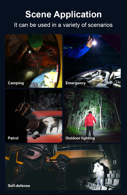 Most Powerful High Power Led flashlight 1000000LM XHP360 Rechargeable Led Flashlight Zoom Outdoor Tactical Lantern Hunting Torch