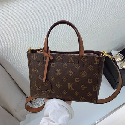 Classic Leather Tote Bag For Ladies, Shoulder Strap And Spacious, Elegant Popular Handbag By Luxury Brand For Women