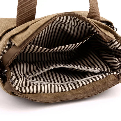 2025 NEW Top-Handle Bag For Women Shoulder CrossBody Bag Vintage Canvas Ladies Tote Messenger Bag Small Female Travel Handbag