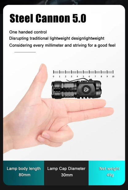 High Strong Power LED Flashlight Built-in Battery Type-C Rechargeable with Pen Clip Torch Outdoor Camping Emergency Lantern