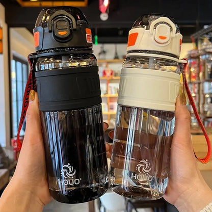 PC 1 Liter Sports Water Bottle Leak Proof Large Capacity Colorful Plastic Cup Silicone Cup Holder Portable Handle