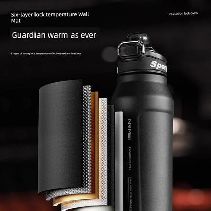 Japanese Style New Vacuum Cup Large Capacity Cold Cup SUS316 Stainless Steel Outdoor Sports  Water Cup Portable Student