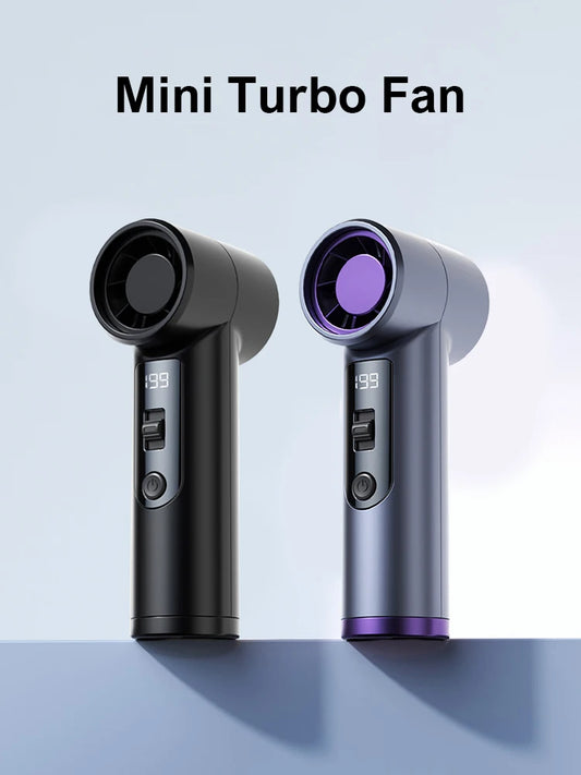 Rechargeable Electric Handheld Fan 199 Speeds Adjustable Portable Outdoor Mini Air Cooling Turbo Fan Personal Fan with Lanyard