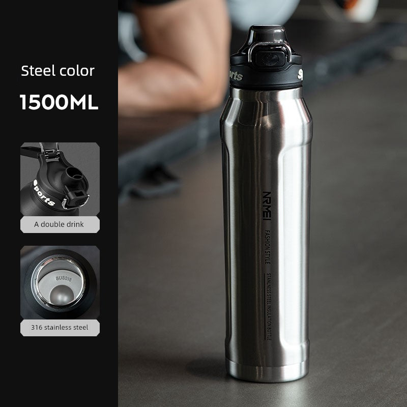 Japanese Style New Vacuum Cup Large Capacity Cold Cup SUS316 Stainless Steel Outdoor Sports  Water Cup Portable Student