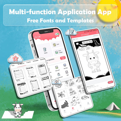 T02 Portable Printer Phomemo Mini Sticker Printer Self-adhesive Labels Inkless Sticker Printer for Journal, Notes, Photo, DIY