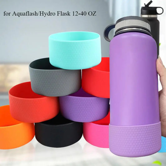 For Aquaflash HydroFlask And More 12-40 oz Anti-Slip Bottle Bottom Sleeve Cover Hexagon Texture Water Bottle Pad Protective Case