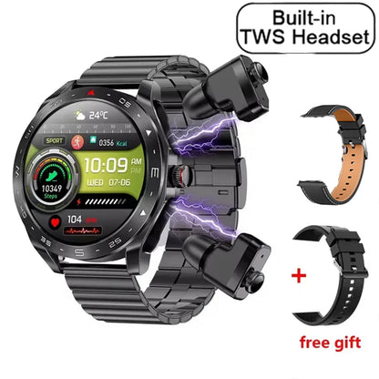 2024 TWS 2-in-1 Bluetooth Earphones  Smart Watch Bluetooth Call GPS Motion Trajectory HIFI 9D Sound Quality  Smartwatch