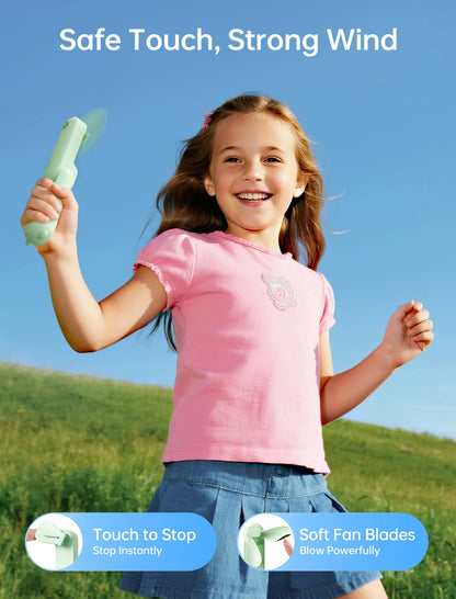 JISULIFE Portable Fan Mini Handheld Fan USB 4500mAh Recharge Hand Held Small 3 in1 Pocket Fan with Power Bank Flashlight Feature