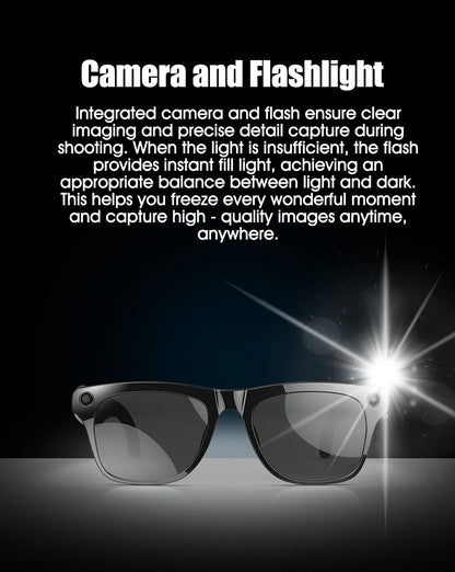 2025 Classic AI Smart Glasses 100MP Camera Waterproof Bluetooth Call Playing Music Sports Glasses Identify Pictures Use ChatGPT