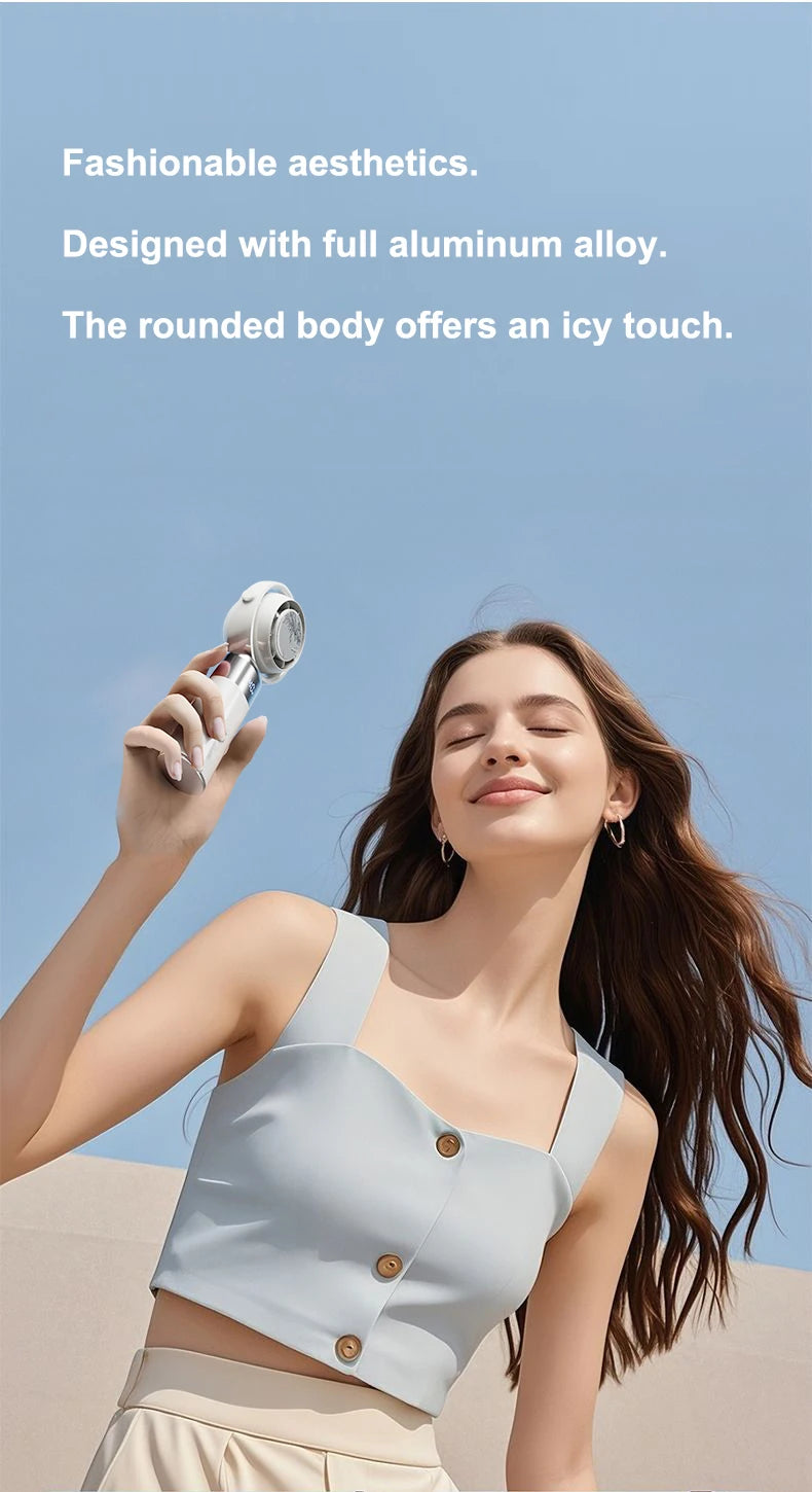 Handheld Fan High Speed Fan Handheld Outdoor Portable Fan Rechargeable Model Digital Life Display Model Strong Wind Long Battery