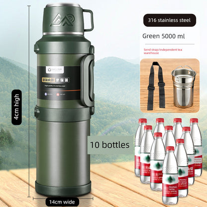 2024 Thermal Pot Large Capacity Men Outdoor Thermal Cold Preservation Dual Use Water Cup
