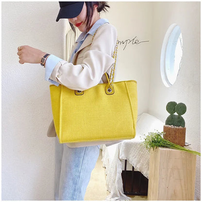 Fashion Make Up Designer Big Women's New Korean Fashion Casual Large Capacity Shoulder Crossbody Chain Tote Bag