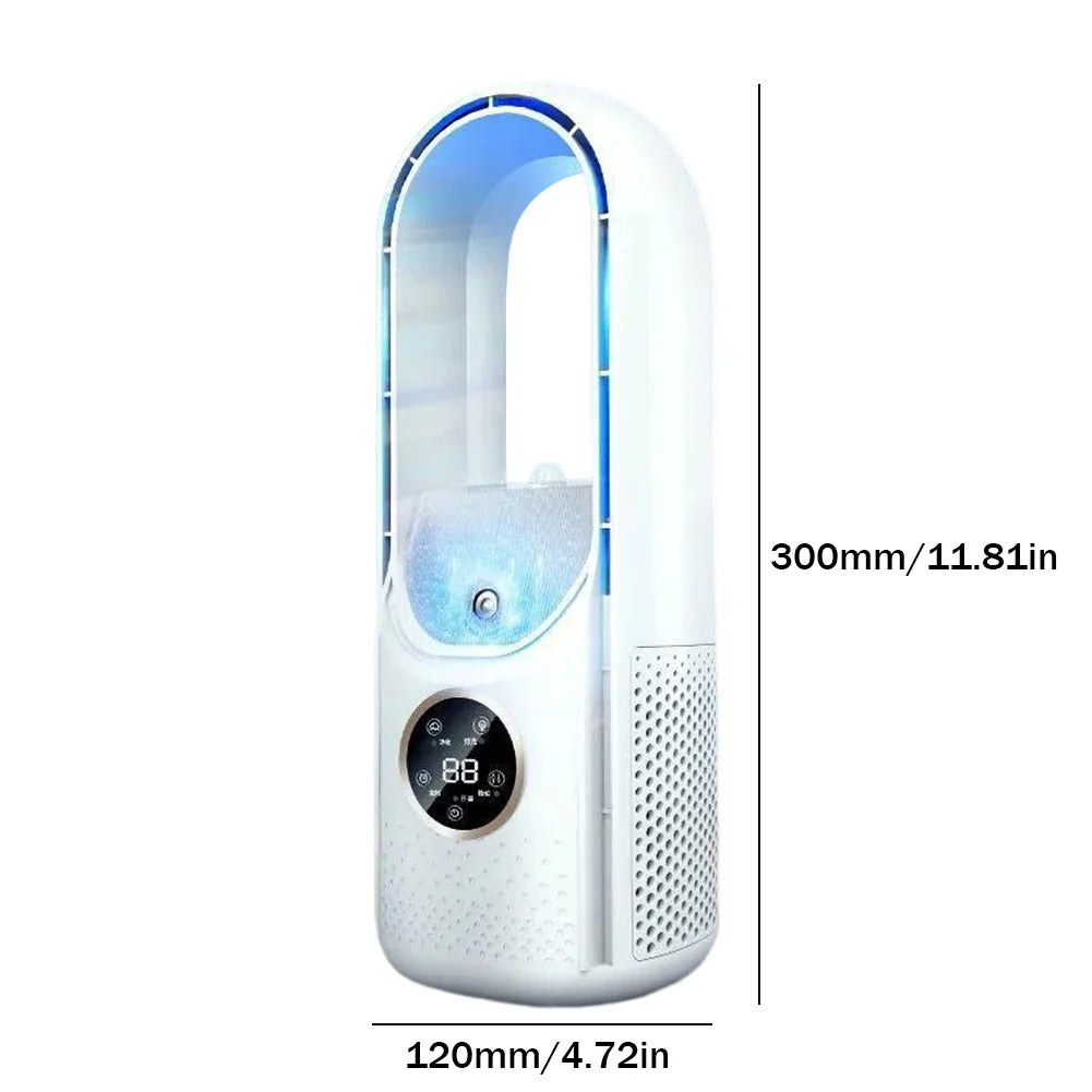 Electric Bladeless Fan USB Air Cooling Fan Mini Air Conditioner Venty Fan Portable Desktop Fanless Blade Cooler