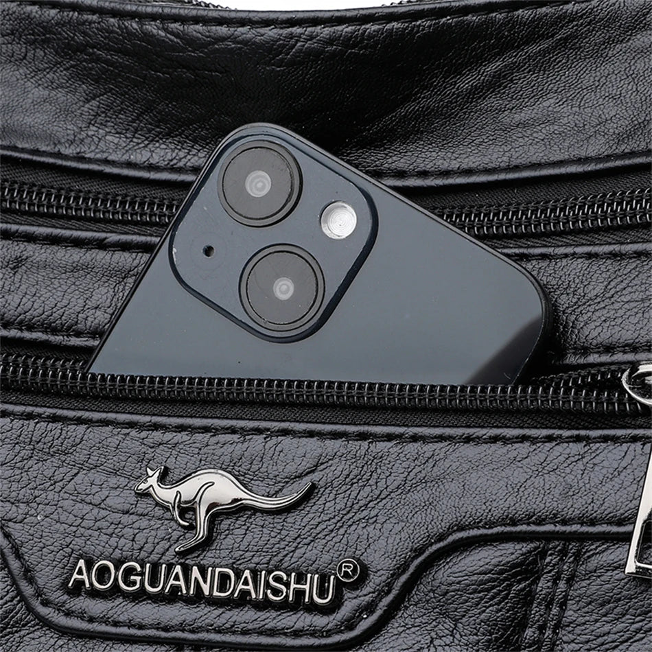 Soft Leather Women Bag Branded Designer Ladies Handbag Purses, Luxury Female Shoulder Bag Large Capacity Crossbody Bags Sac