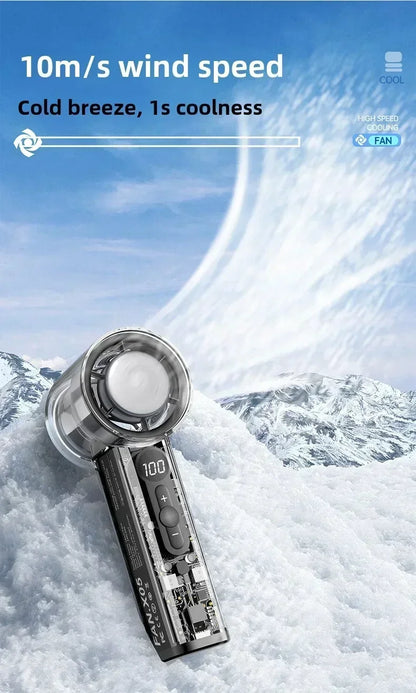 2025 Portable Handheld Fan - 100-Speed Turbo Cooling, 3000mAh Rechargeable, High Wind Outdoor Mini Fan with Adjustable Airflow