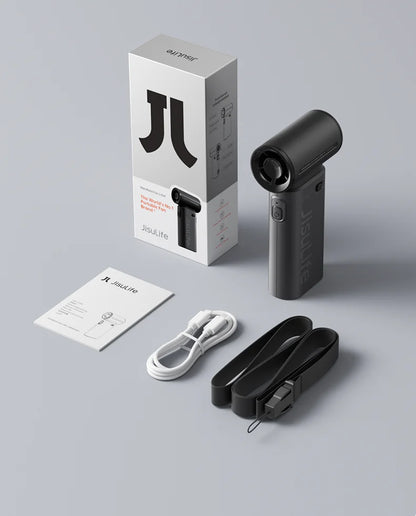 JISULIFE Handheld Turbo Fan,Super Strong Wind,5 Speeds,Long Battery Life,5000mAh,USB Rechargeable,Multipurpose Pocket Fan