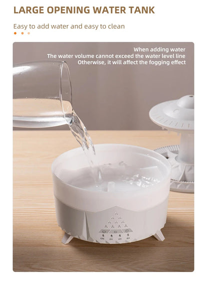 Rain Cloud Night Light Humidifier With Raining Water Drop Sound And 7 Color Led Light Essential Oil Diffuser Aromatherapy