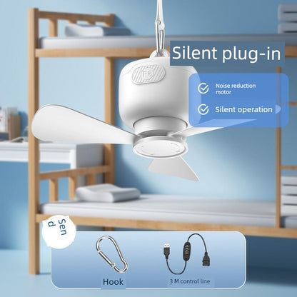 Upgraded Wireless Small Ceiling Fan usb Rechargeable Student Dormitory Silent Wind Big Bed Small Camping Fan